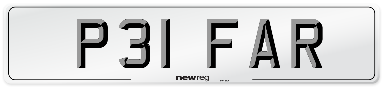 P31 FAR Number Plate from New Reg